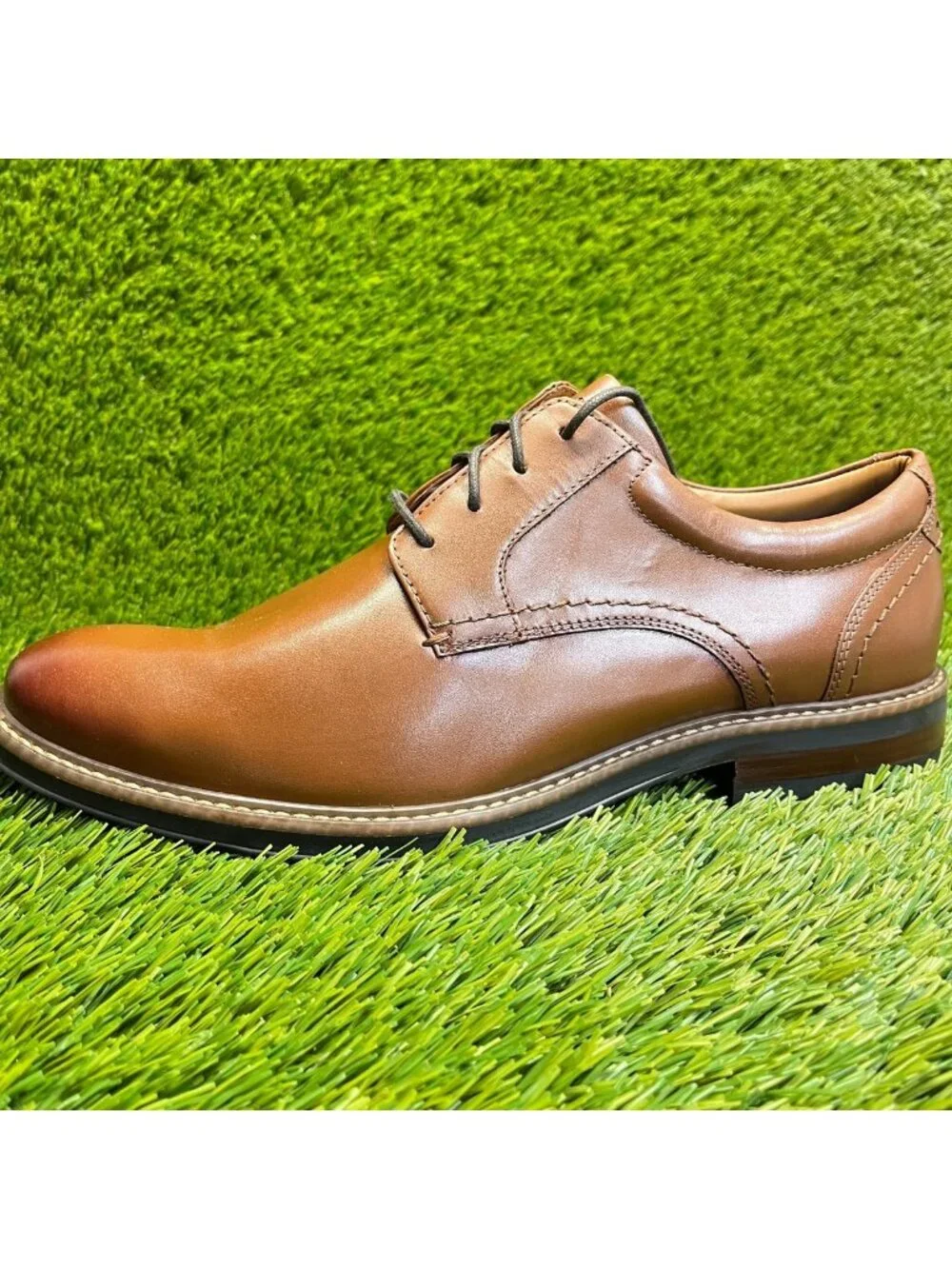 Nunn Bush Calderone Mens Size 9.5 Brown Casual Classic Plain Toe Oxford Shoes